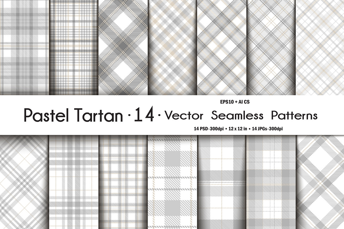 Seamless Pastel Tartan Pattern, a Pattern Graphic by Vectorchoice (Photo 1 of 2)