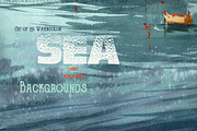 Watercolor Sea Backgrounds, a Texture Graphic by ivanushka-art (Thumbnail 2 of 5)