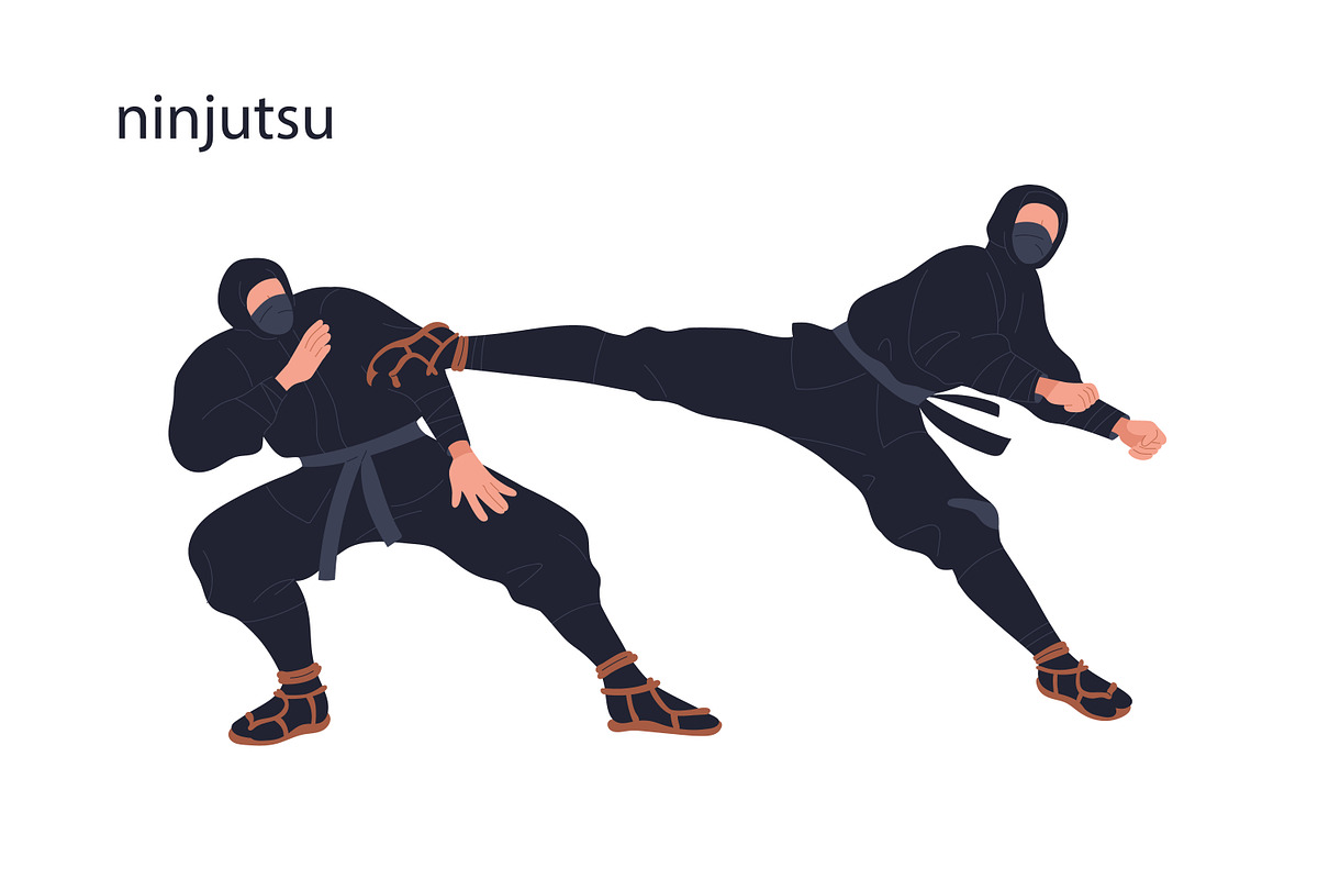 Fighters practicing martial arts set, a Sport Illustration by Good Studio (Photo 9 of 13)