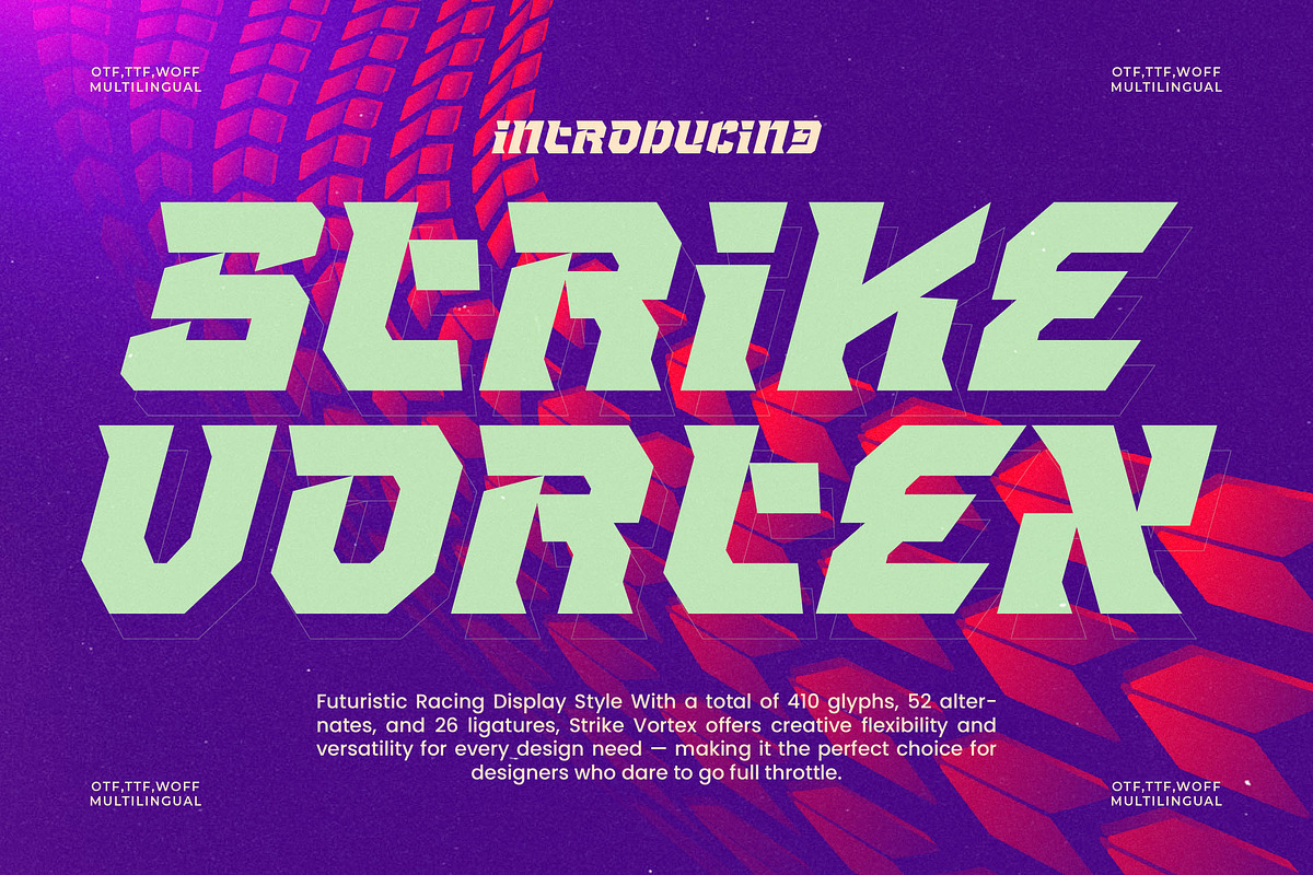 Strike Vortex Futuristic Racing, a Sans Serif Font by timelesstype.co (Photo 1 of 15)