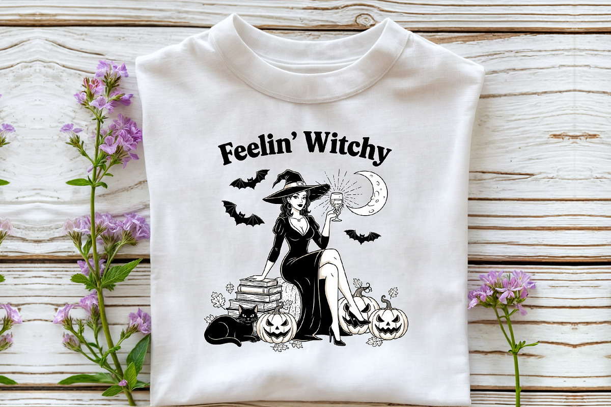 Halloween Vintage Witch Feelin Witch, an Illustration by DreamCafeArt (Photo 4 of 7)