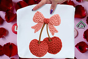 Yarn Valentine's Coquette Bow Cherry, an Illustration by Craft Nest (Thumbnail 2 of 6)