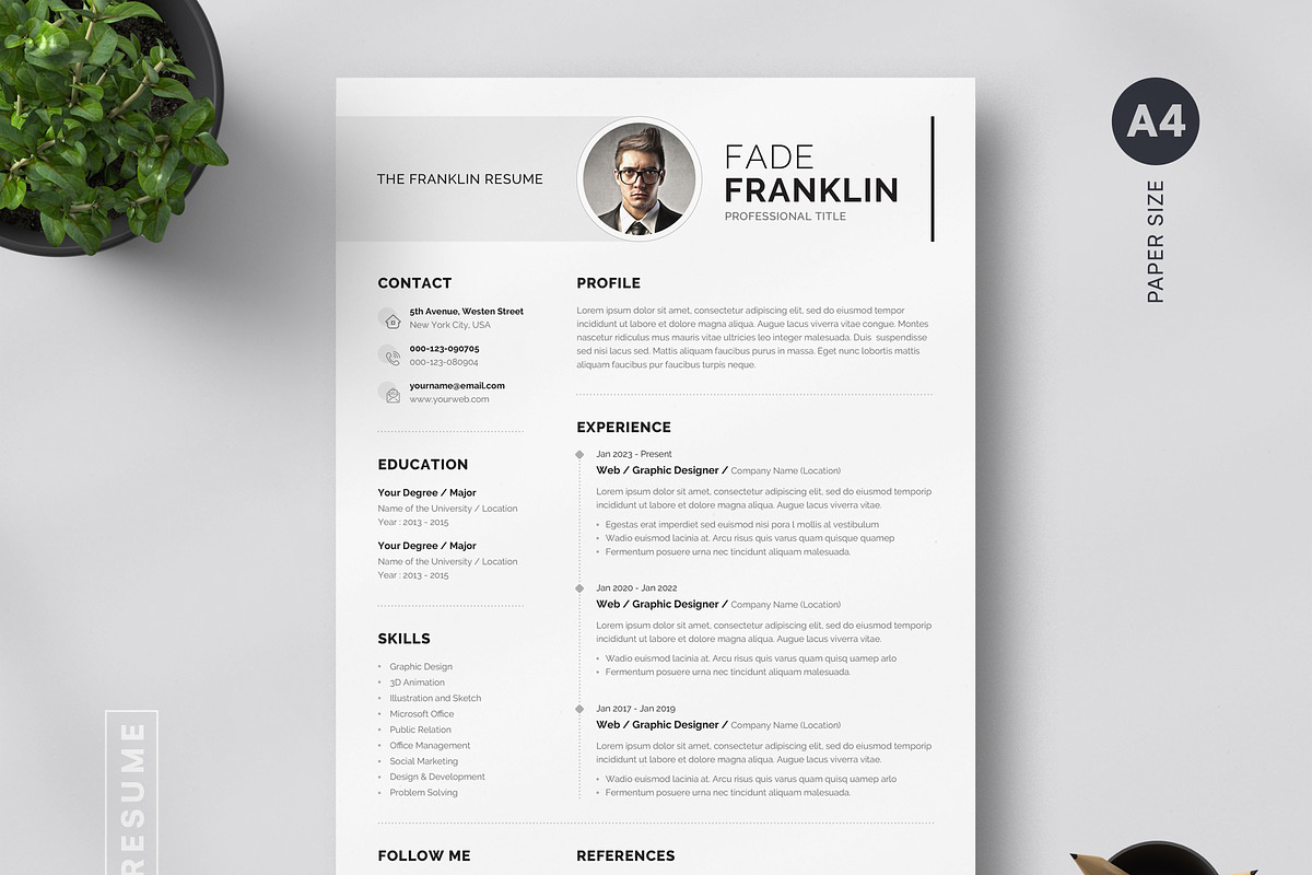 Modern Resume Template | Word Resume, a Resume Template by Orcshape Studio (Photo 3 of 5)