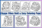 Hygge Vibes Coloring Pages For Adult, a Decorative Illustration by Coco Bloom (Thumbnail 1 of 4)