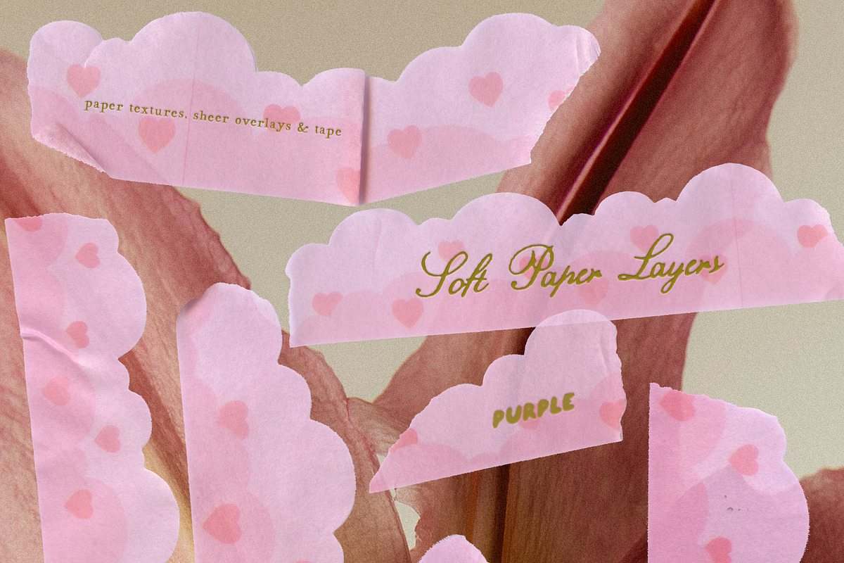 Soft Paper Layers: Textures & Tape, a Texture Graphic by Purple (Photo 14 of 15)