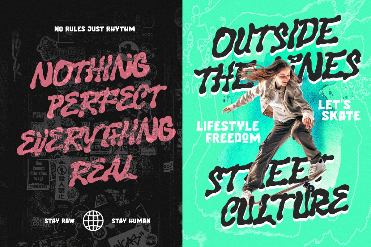 Broken Habit – Funky Street Display, a Handwritten Font by Littlehand (Photo 4 of 10)