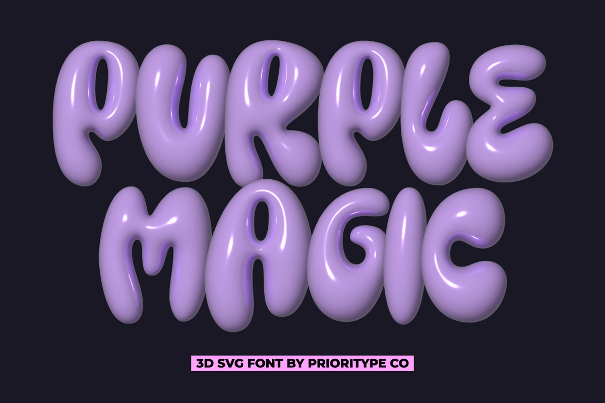 Purple Magic - 3D SVG Font, a Symbol Font by Prioritype Co (Photo 1 of 11)