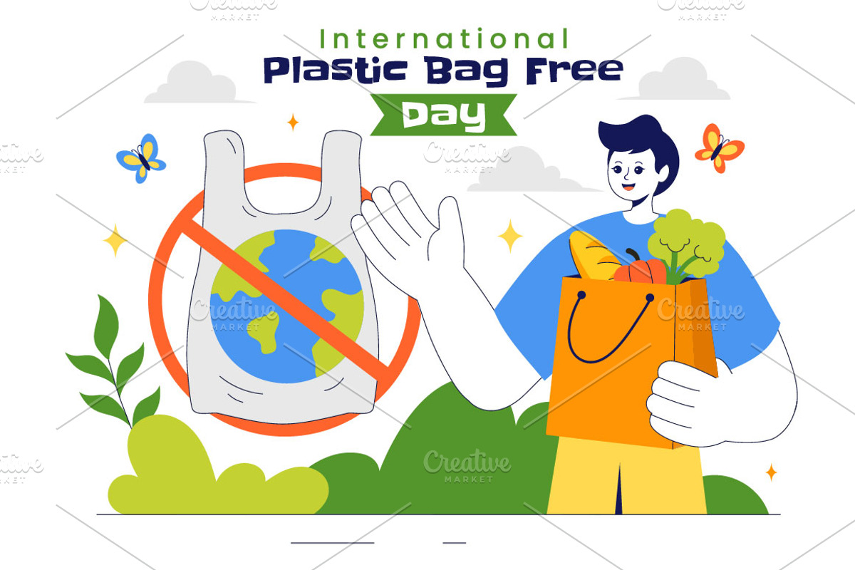 7 International Plastic Bag Free Day, an Object Illustration by denayunebgt (Photo 4 of 4)
