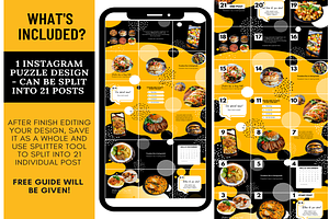 Food Instagram Puzzle Grid Template