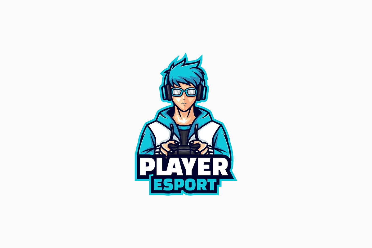 Player Mascot Cartoon Logo, a Branding & Logo Template by Artnivora.Std