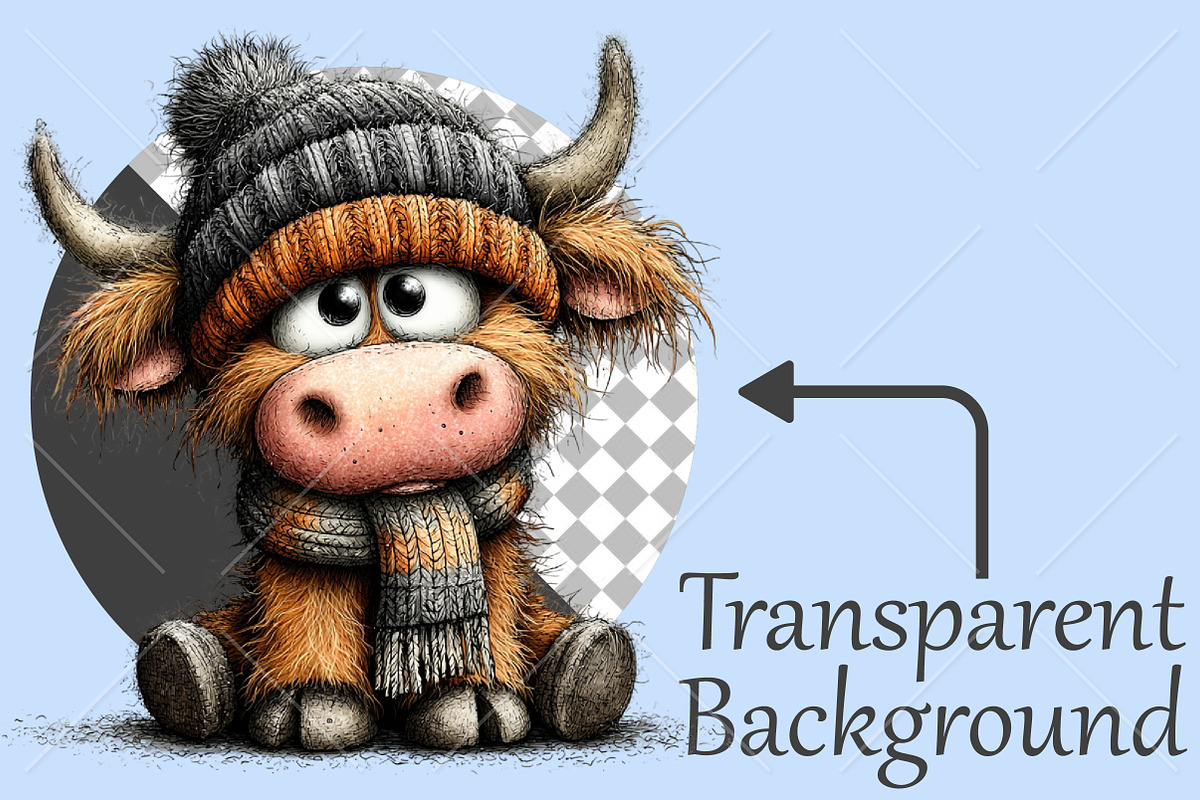 Whimsical Autumn Highland Cow PNG, a Seasonal Illustration by Canvas Craft (Photo 2 of 10)
