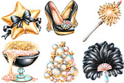 Black Gold New Year Clipart Bundle, a Seasonal Illustration by SVGArt (Thumbnail 4 of 5)