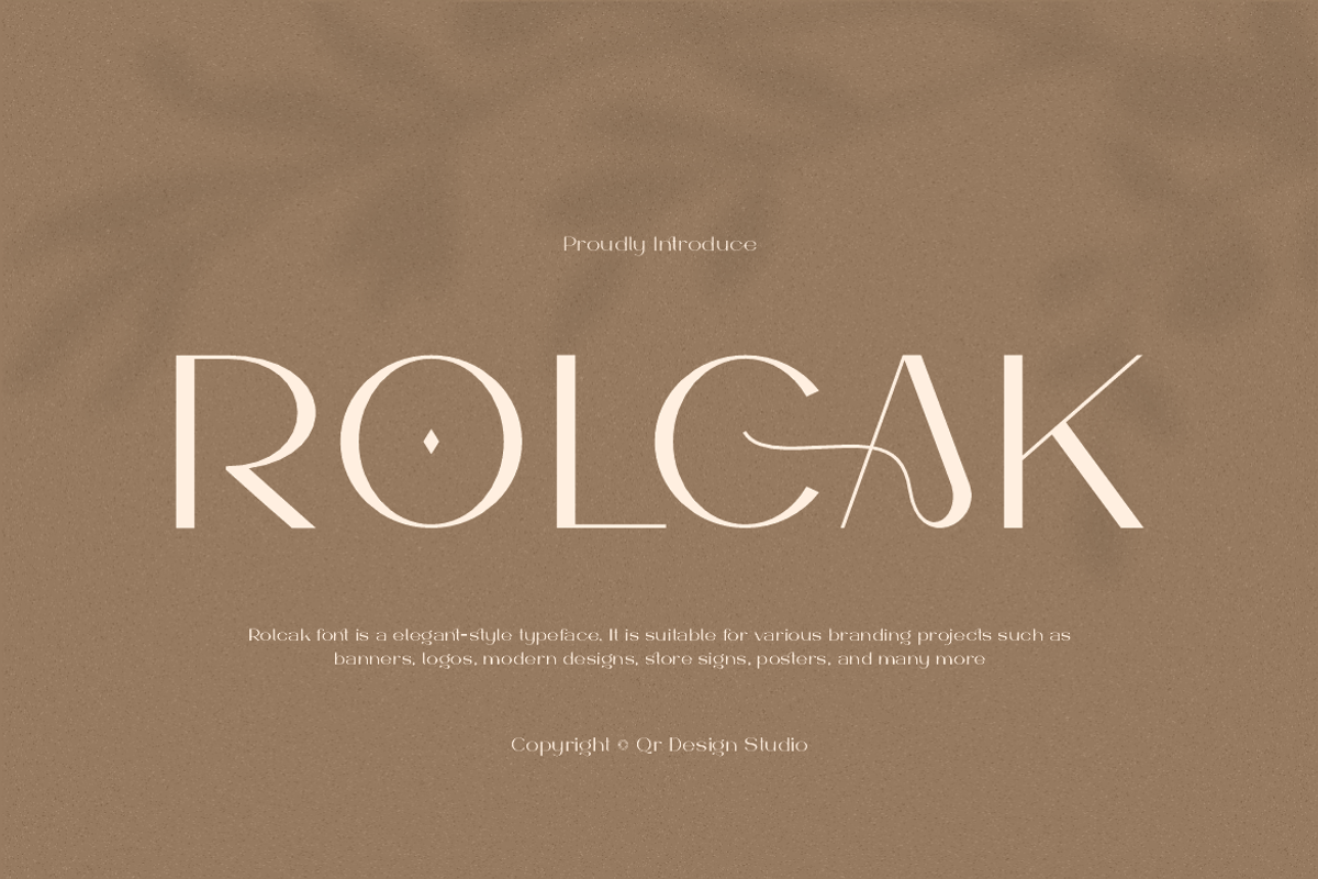 Rolcak - Fashion Brand Font, a Sans Serif Font by QR Design Studio (Photo 1 of 16)