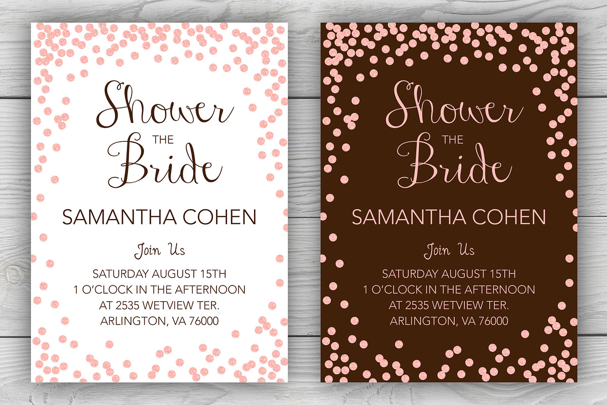 Confetti Bridal Shower Invite Pack, a Stationery Template by BF Studios (Photo 1 of 3)