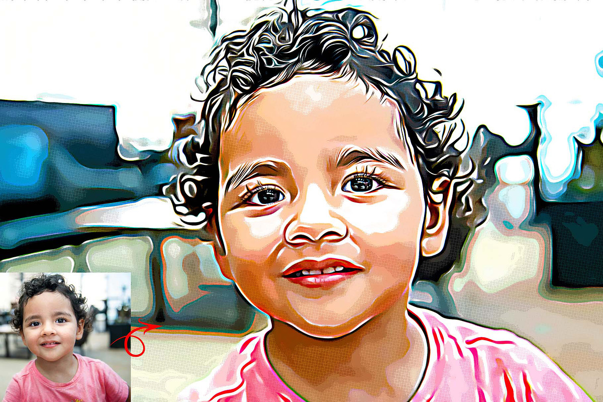 Photo to Cartoon Photoshop Action, an Action Add-On by MRI STUDIO (Photo 6 of 11)