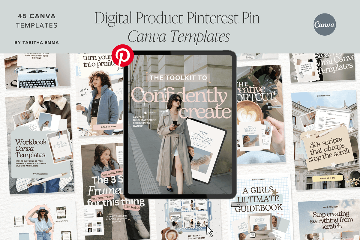 Digital Product Pinterest Templates, a Marketing Template by Tabitha Emma (Photo 1 of 7)