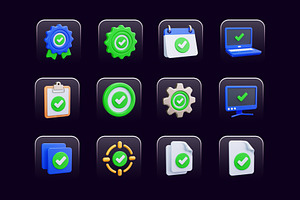 Check 3D Icons