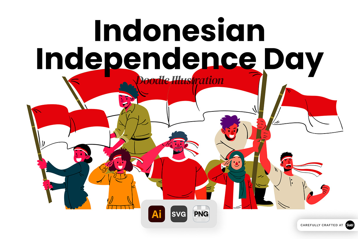 Indonesian Independence Day Doodle, a Person Illustration by SLAB! Design (Photo 1 of 3)