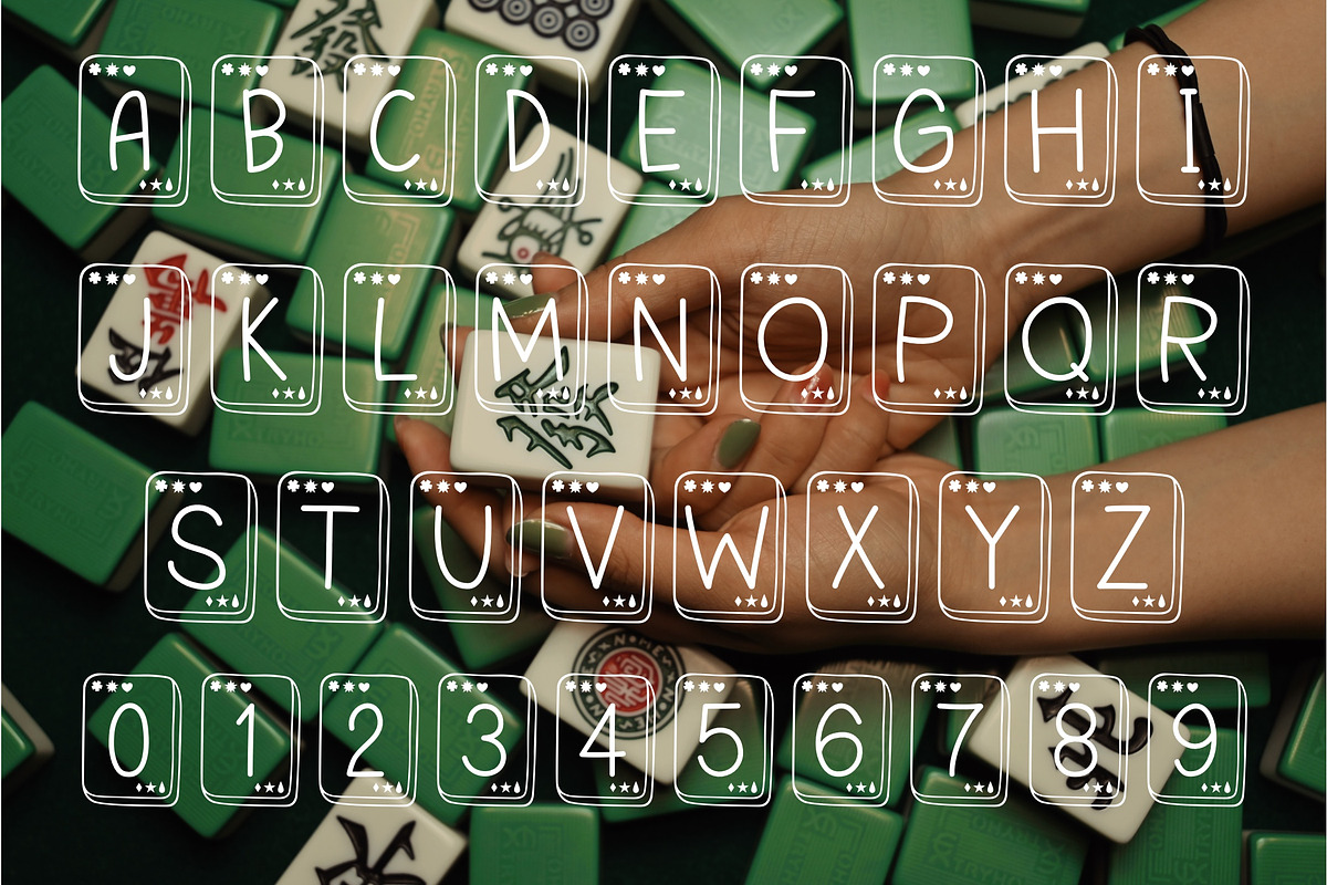 Mahjong Letters PNG SVG