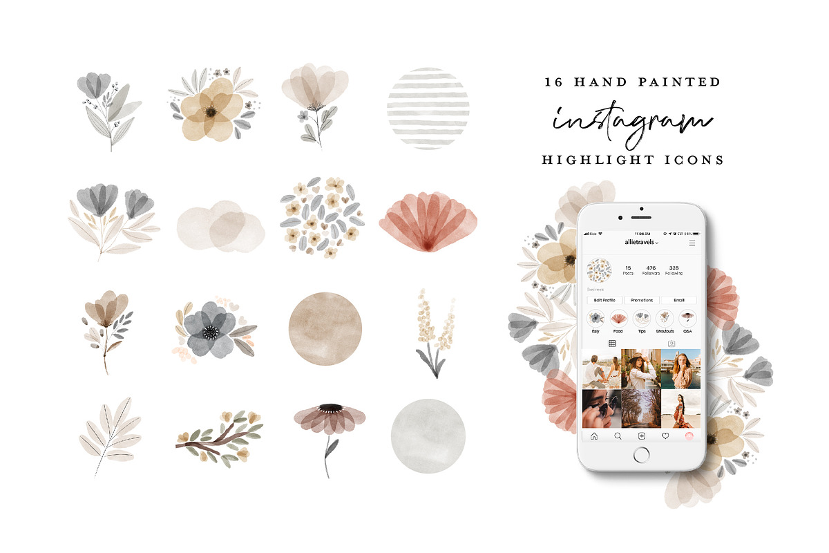 80 instagram highlight icon bundle, a Work Illustration by beatriceviyiwi (Photo 3 of 9)