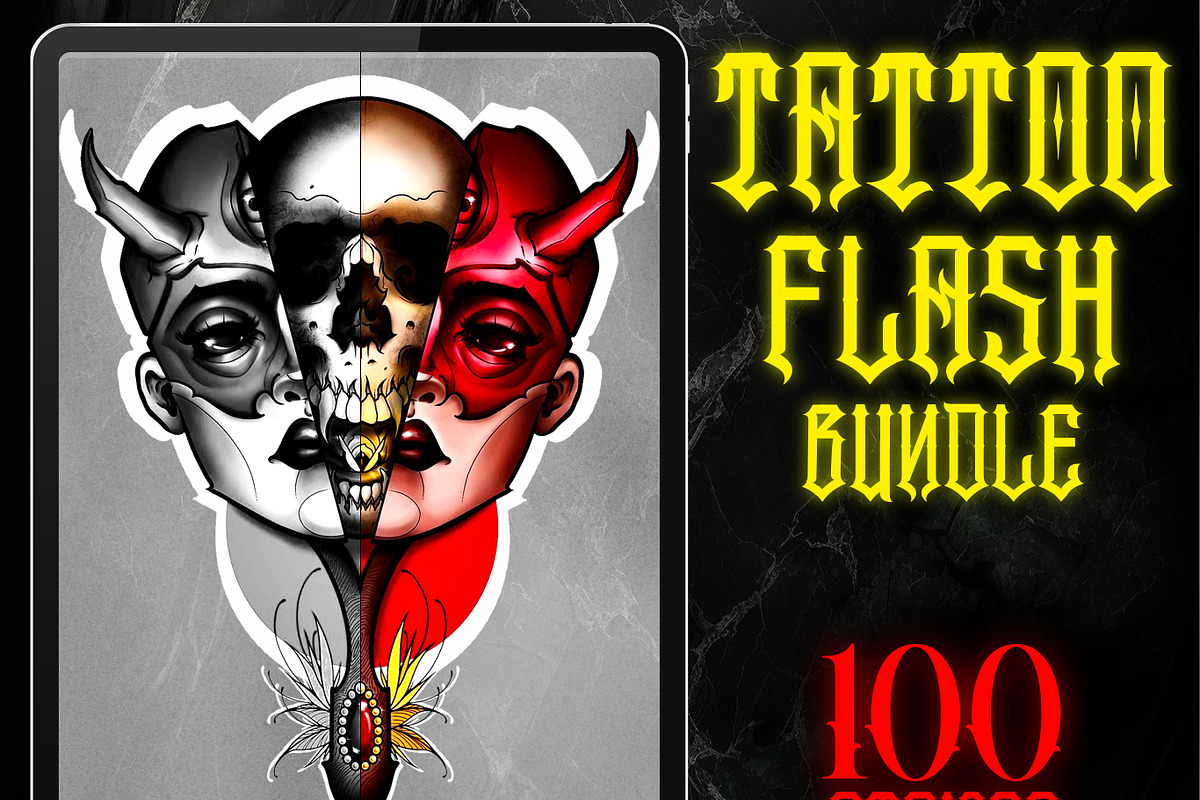 Procreate Tattoo Flash Bundle, a Brush Add-On by ProcreateInk (Photo 1 of 7)