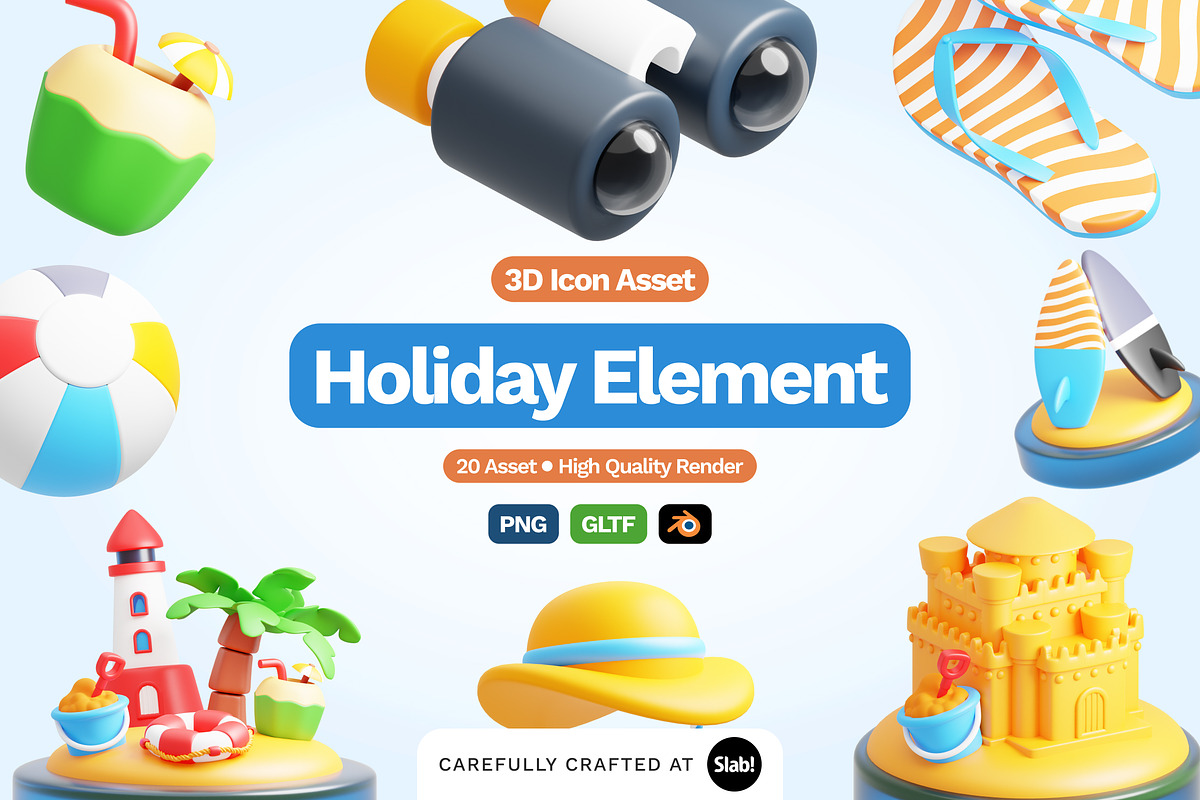 3D Holiday Element Icon, an Object 3D Model by SLAB! Design (Photo 1 of 4)