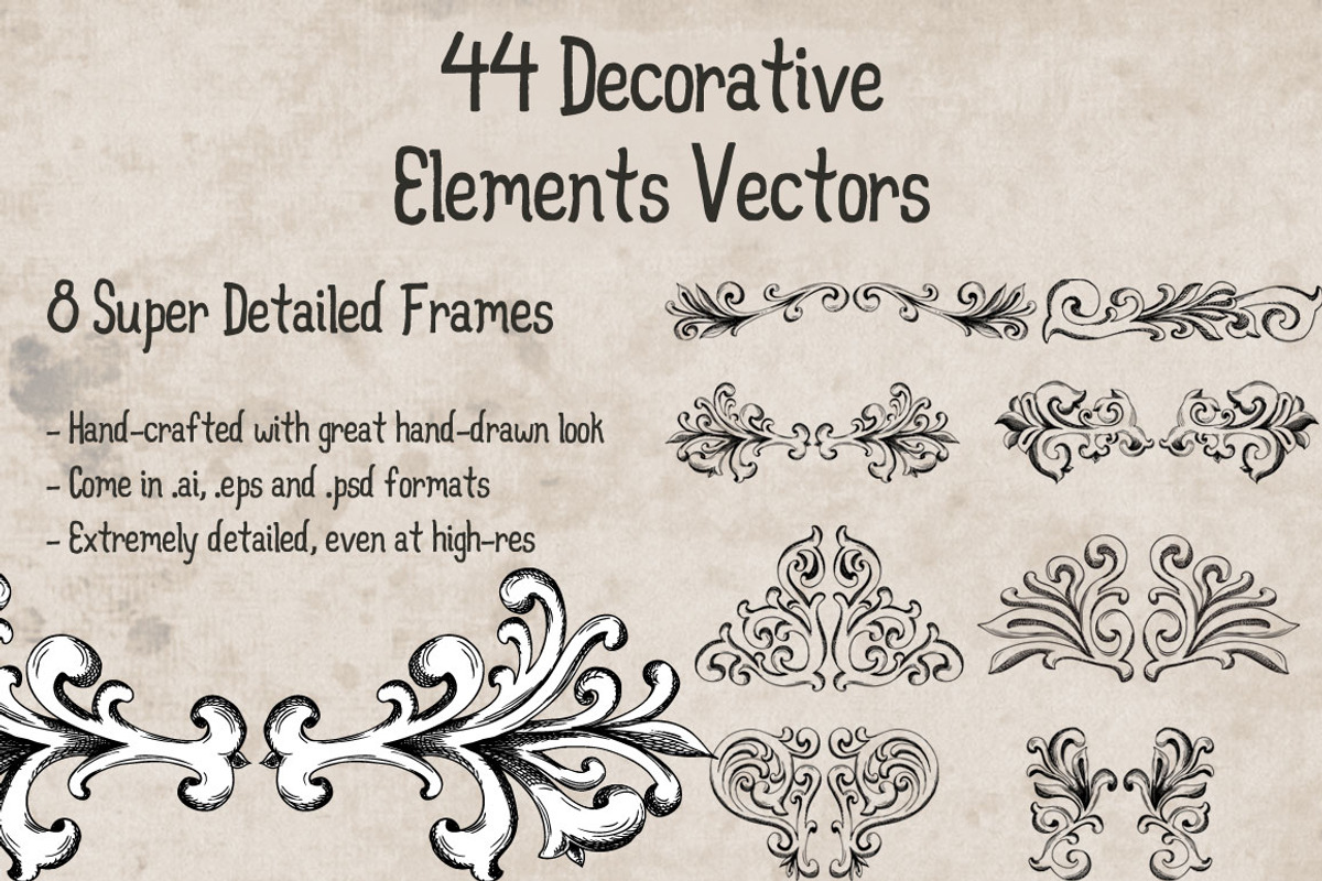 44 Decorative Vector Elements Pack preview 2