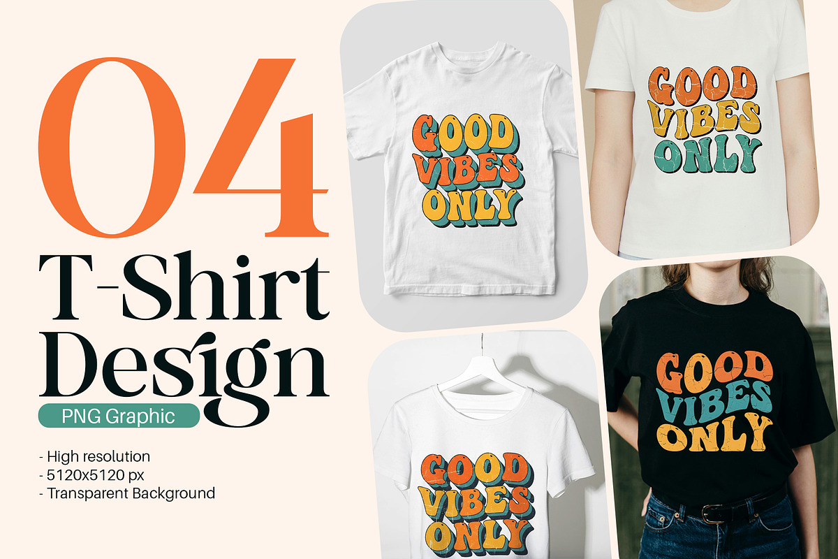 Good Vibes T-shirt Design PNG, an Illustration by zahidhossainalif (Photo 1 of 5)