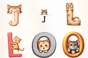 Cat Alphabet Sublimation Clipart, an Illustration by CrexoraLab (Thumbnail 1 of 5)