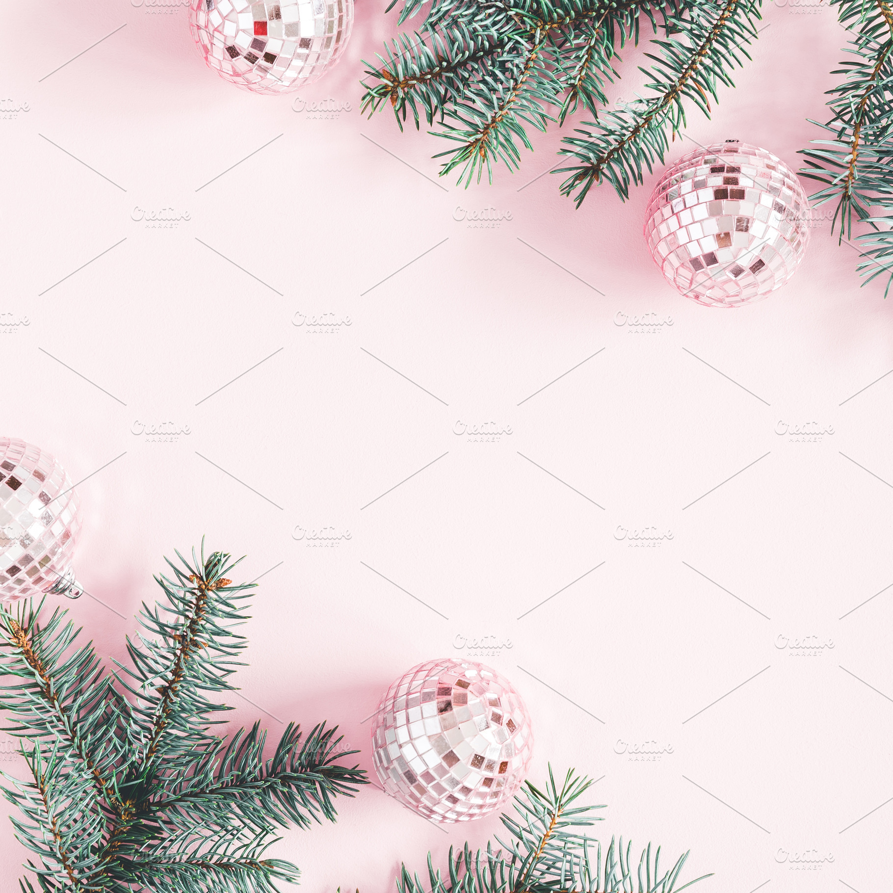 Christmas frame stock photo containing pink and christmas, a Holiday Photo by Flaffy