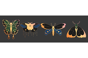 Mystical moon boho butterfly, an Animal Illustration by art PVP - market