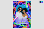 Neon Glow Stick Party Flyer Template, a Flyer Template by BrandPacks (Thumbnail 1 of 3)