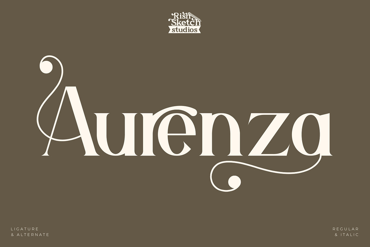 Aurenza - Modern Serif Font, a Serif Font by Rishsketch (Photo 1 of 15)