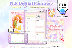 PLR Goodnotes Digital Planner, a Stationery Template by Tas Creative Studio