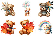 Nursery Teddy Bear Clipart,Boho, an Illustration by DreamArtGraphic (Thumbnail 5 of 7)