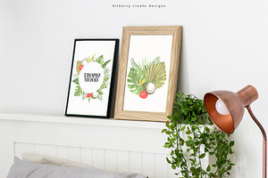 Watercolor Tropical Art Set