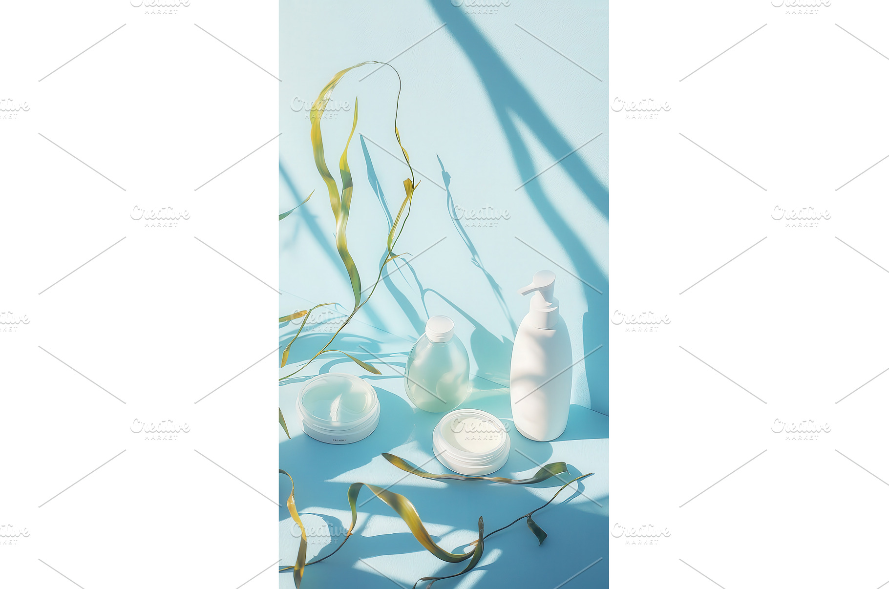 Minimalist white skincare packaging, a Health & Medical Photo by Rodica Ciorba