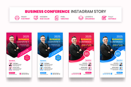 Business Conference Instagram Story, a Marketing Template by Mk_Studio