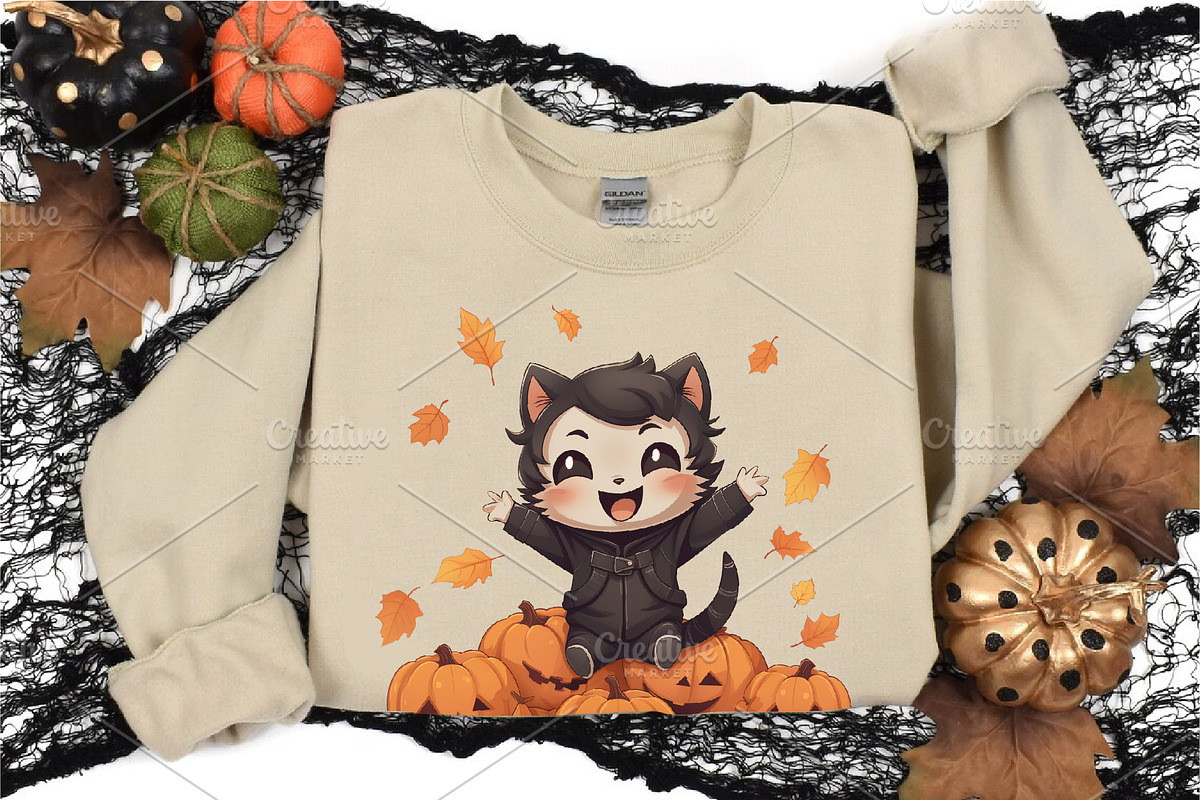 Cute Kawaii Cats for Halloween., an Animal Illustration by KENO Mascots (Photo 4 of 8)