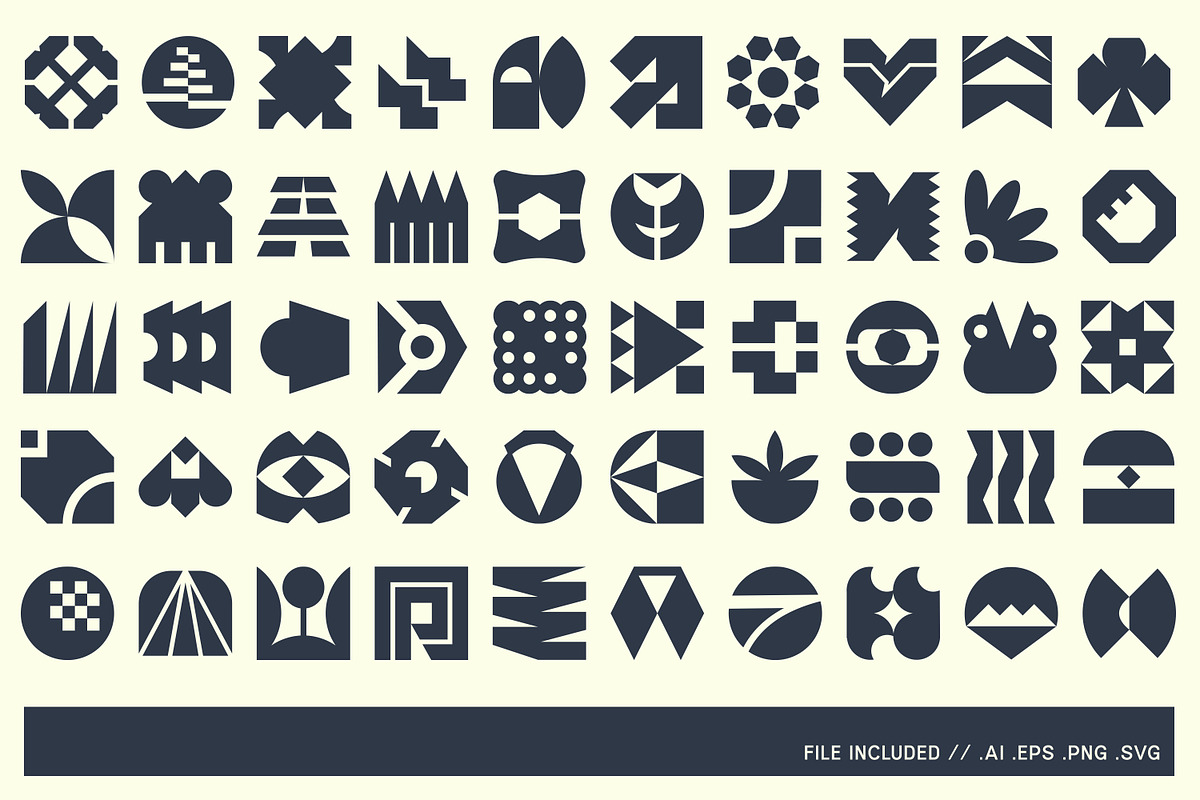 Geometric Logo Template Vol 9, a Solid Icon by Tekuni (Photo 4 of 10)