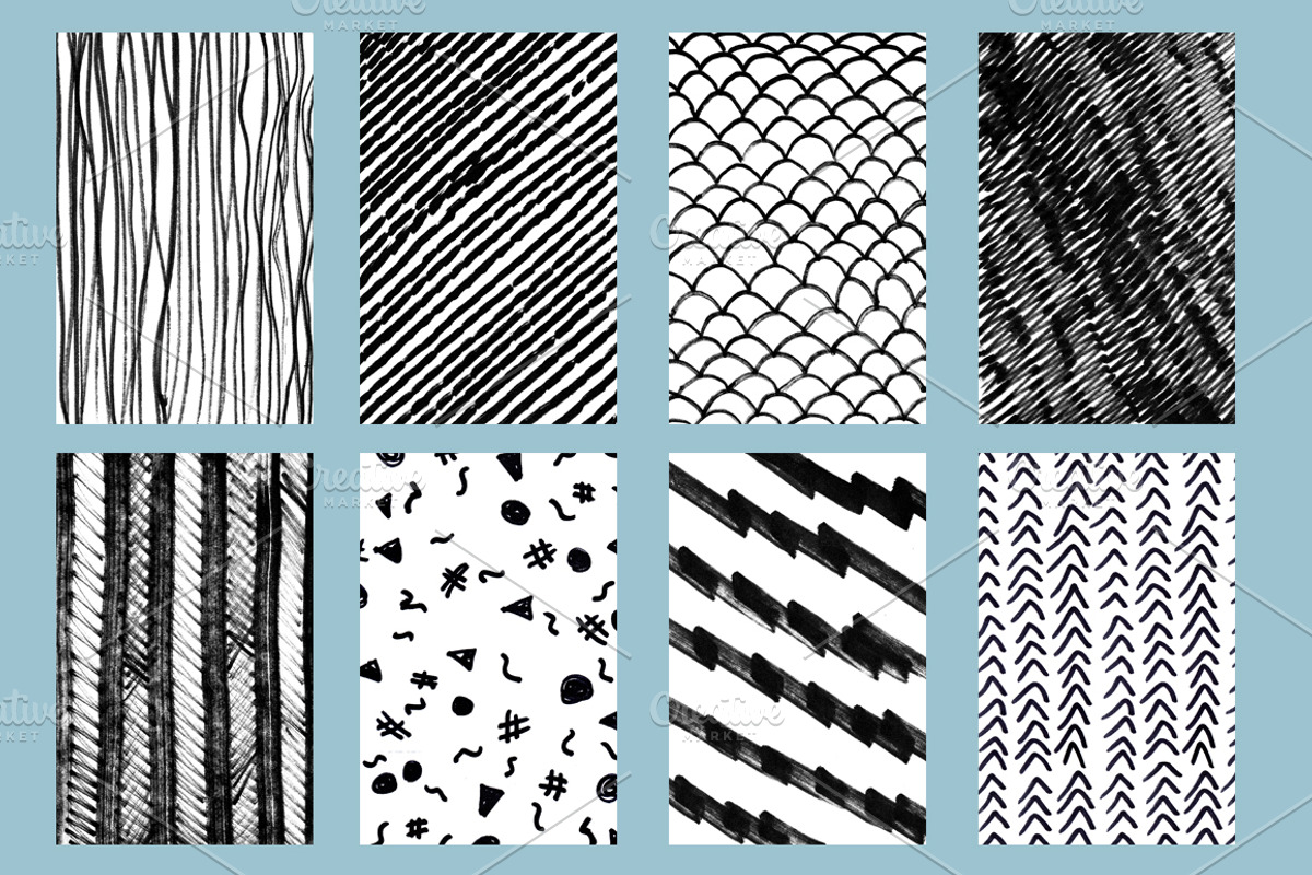 50 hand drawn pattern kit., a Texture Illustration by redstudio (Photo 7 of 11)