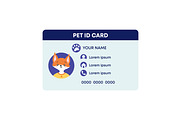 Pet ID card template. identification | Animal Illustrations ~ Creative ...