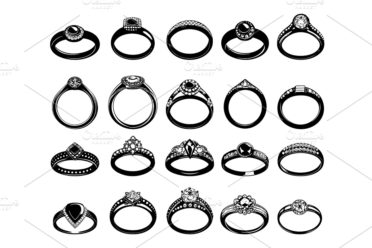 Wedding engagement rings with, an Object Illustration by Valerie Bodnar