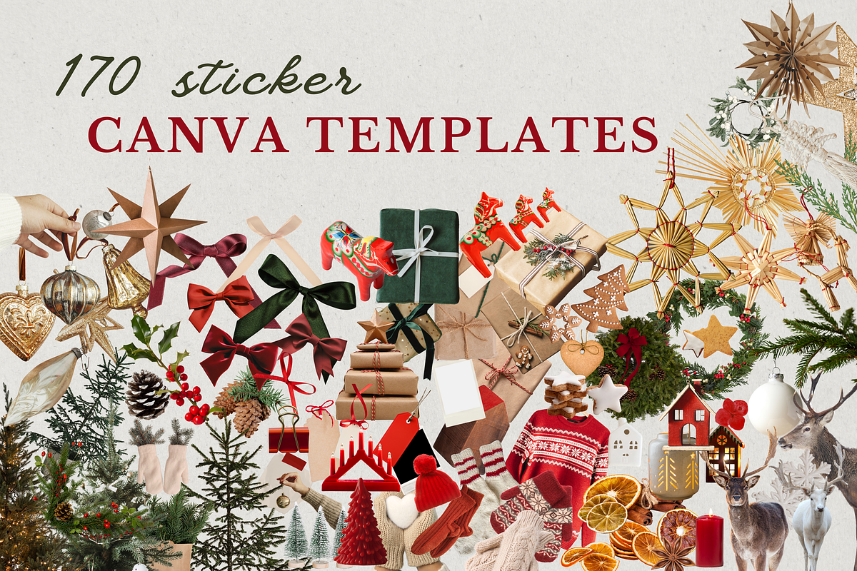 Scandinavian Christmas Sticker Pack, a Social Media Template by Social Media Designer (Photo 2 of 5)