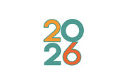 2026 Number Typography Vector Set, a Work Illustration by Vectorium Studio (Thumbnail 12 of 20)