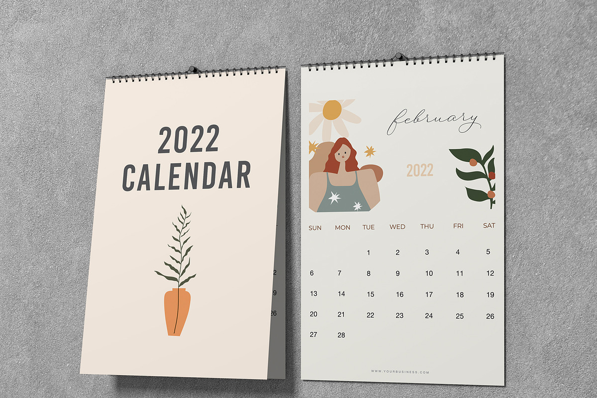 Minimalist Calendar Template 2022, a Stationery Template by Emilly Studio (Photo 3 of 3)