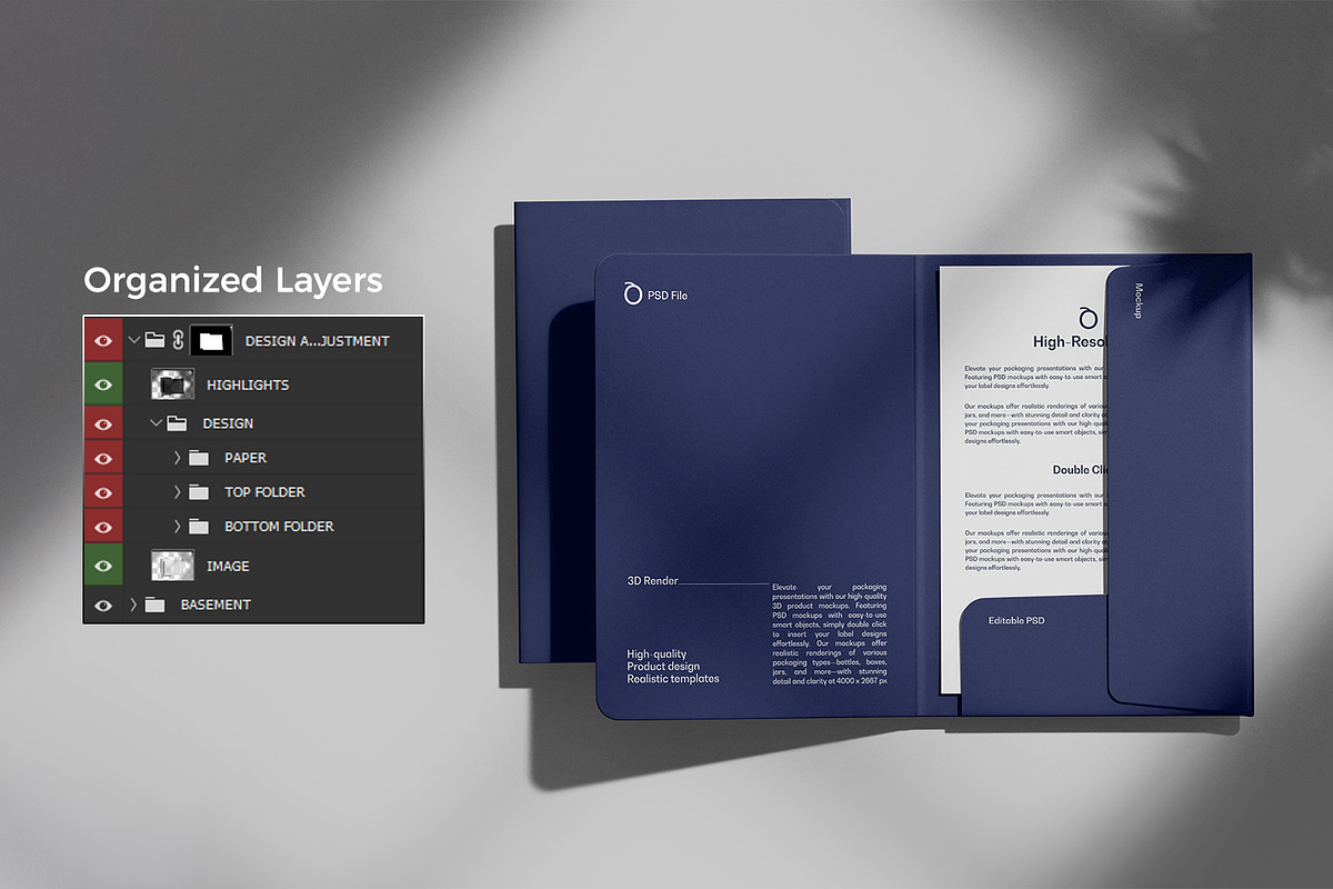 Presentation Folder & Paper Mockup, an Advertising Mockup by Ram Studio LLC (Photo 10 of 12)