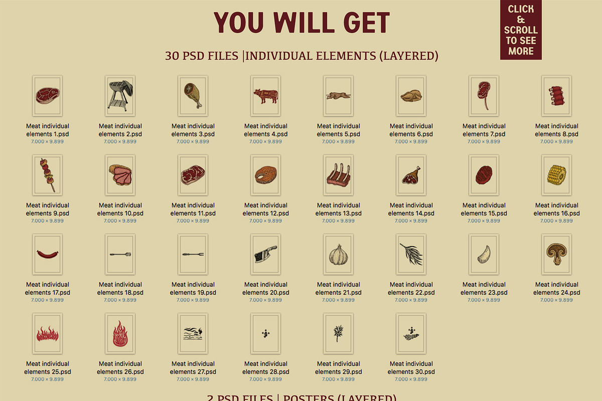 MEAT AND GRILL, a Food Illustration by Soir Creative (Photo 7 of 7)
