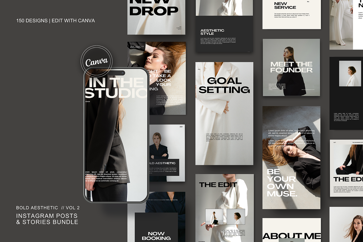 CANVA: Bold Vol 2 Instagram Bundle, a Social Media Template by thebusinessoutfit (Photo 1 of 17)