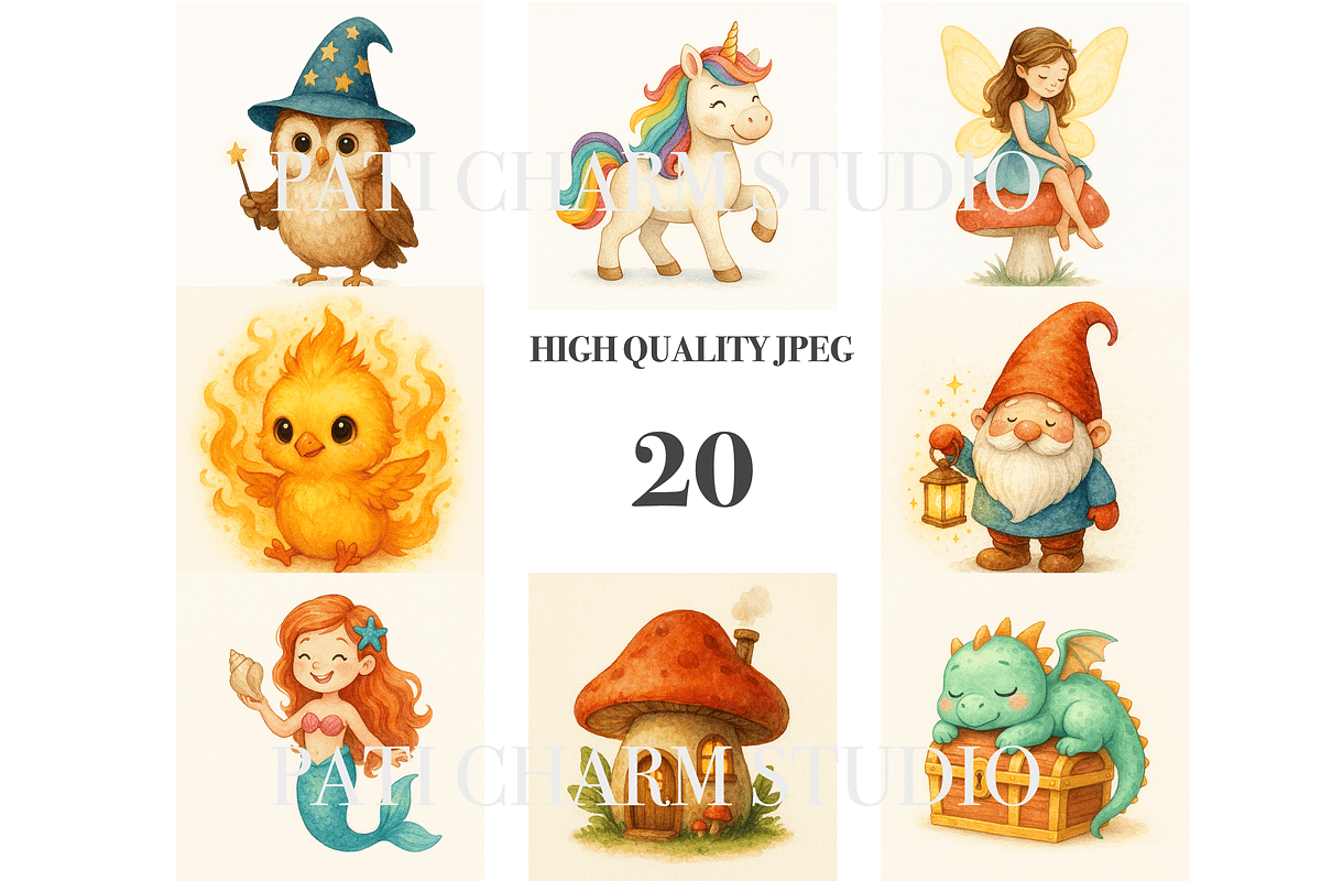 Magical Clipart Set, a Decorative Illustration by Pati Charm Studio (Photo 2 of 8)